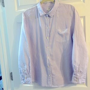 J. Crew lavender linen button down shirt